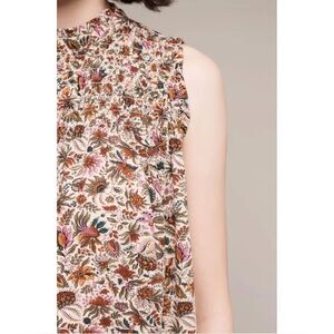 EUC Maeve Anthropologie Darby Smocked Floral Sleeveless Top 0